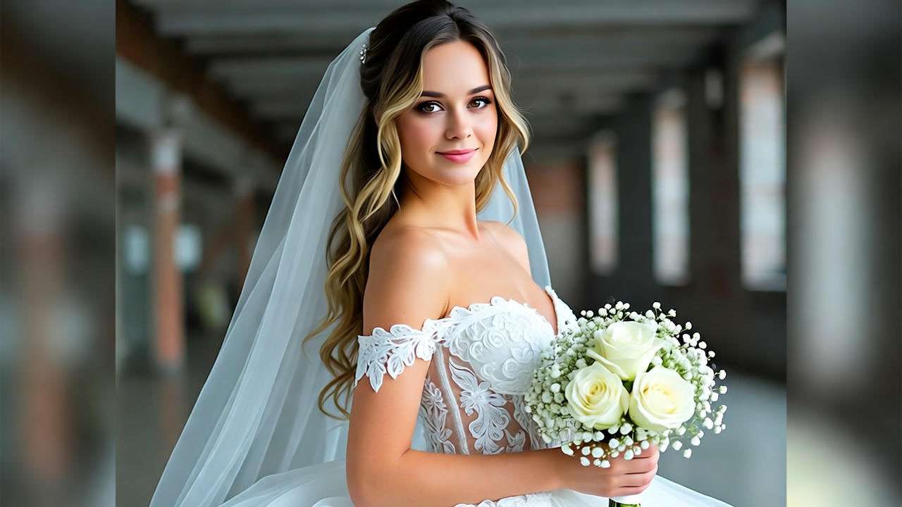 Effortless 90s-inspired bridal gown reminiscent of Rachel Green for modern wedding fashion. 