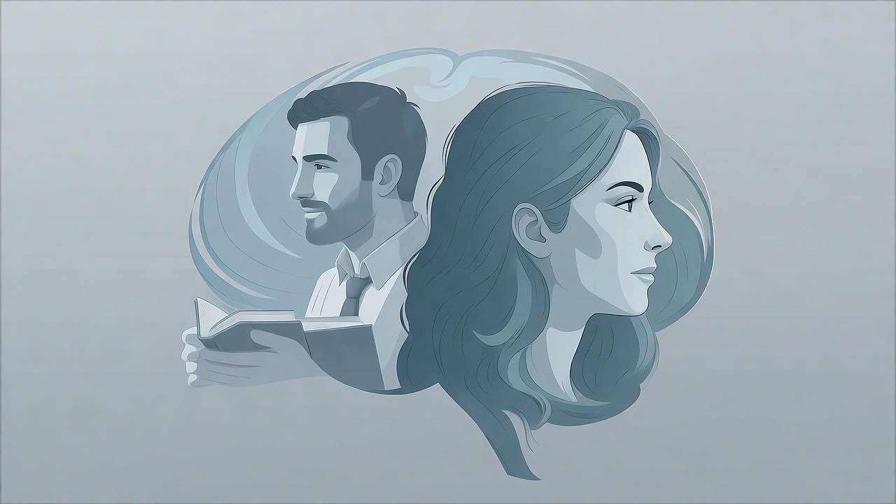  Abstract image of Friends scenes with Ross and Gina fading into a brain pattern, representing the psychology behind the Gina Ross confusion.
