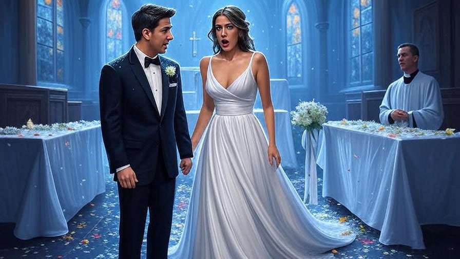  Iconic rainy London wedding scene of Ross Geller and Emily Waltham from Friends Season 4 finale.
