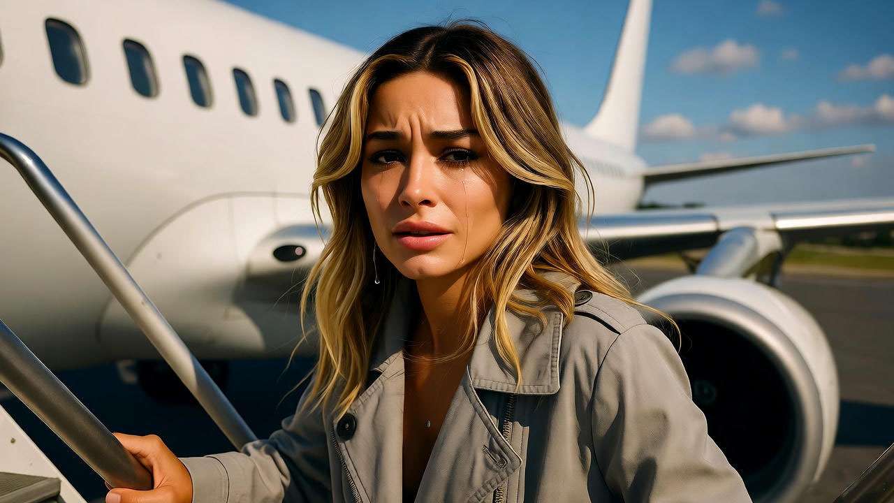  Rachel Green getting off the plane in Friends finale reunion moment. 