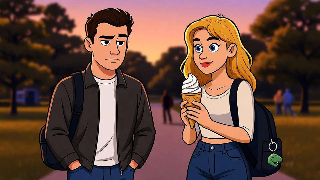  Ross and Elizabeth's contrasting personalities on a park date in Friends, highlighting age gap and fun interactions.
