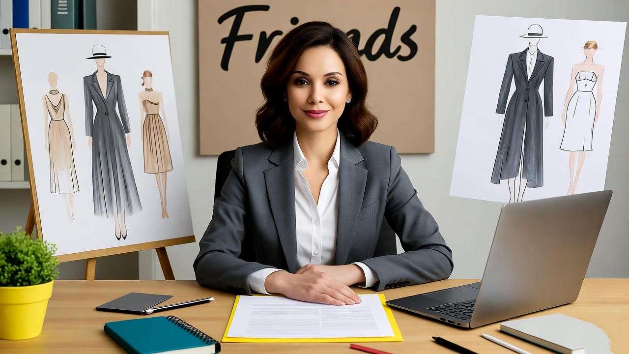 Woman in a modern office representing Rachel Kaufman’s career growth from Friends.
