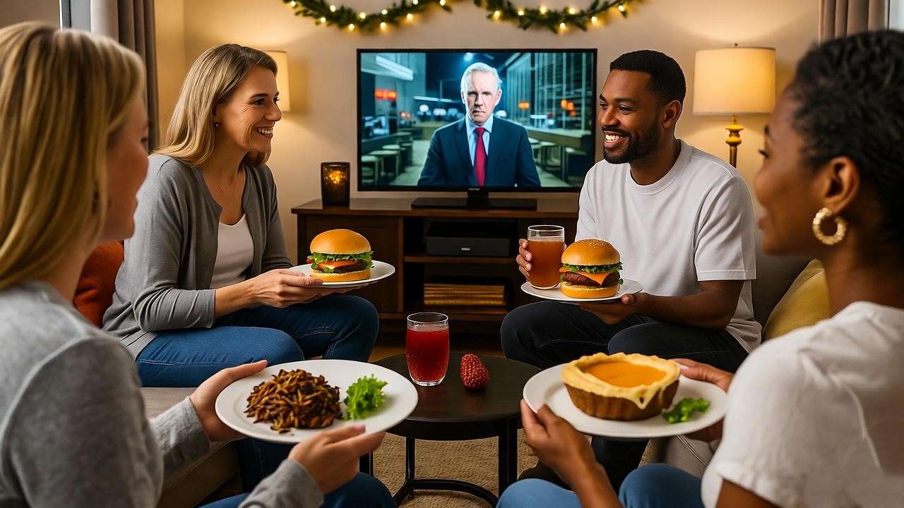 Lively watch party with themed snacks for Friends episode The One with Rachel's Other Sister.