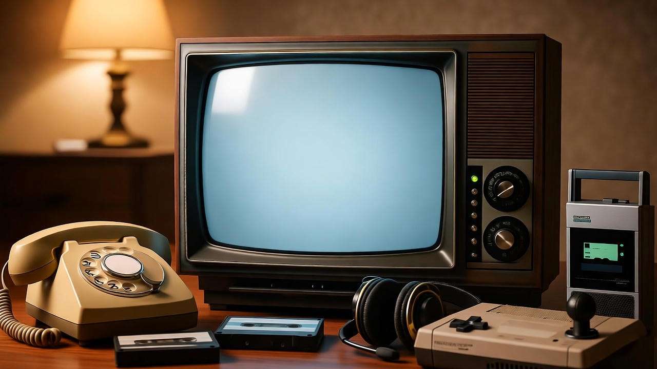 Nostalgic TV set with 90s memorabilia reflecting Friends' TV legacy.