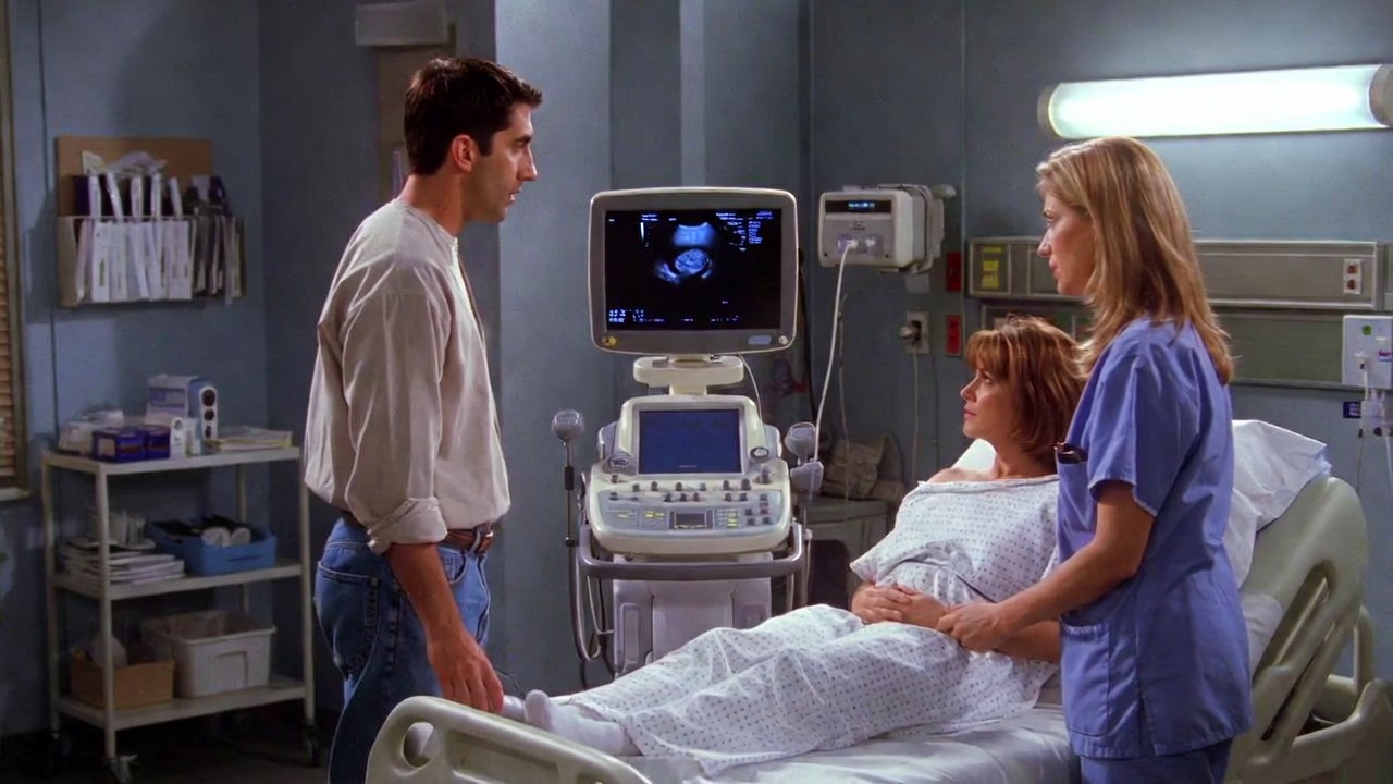 Ross, Carol, and Susan in the Friends sonogram episode ultrasound scene