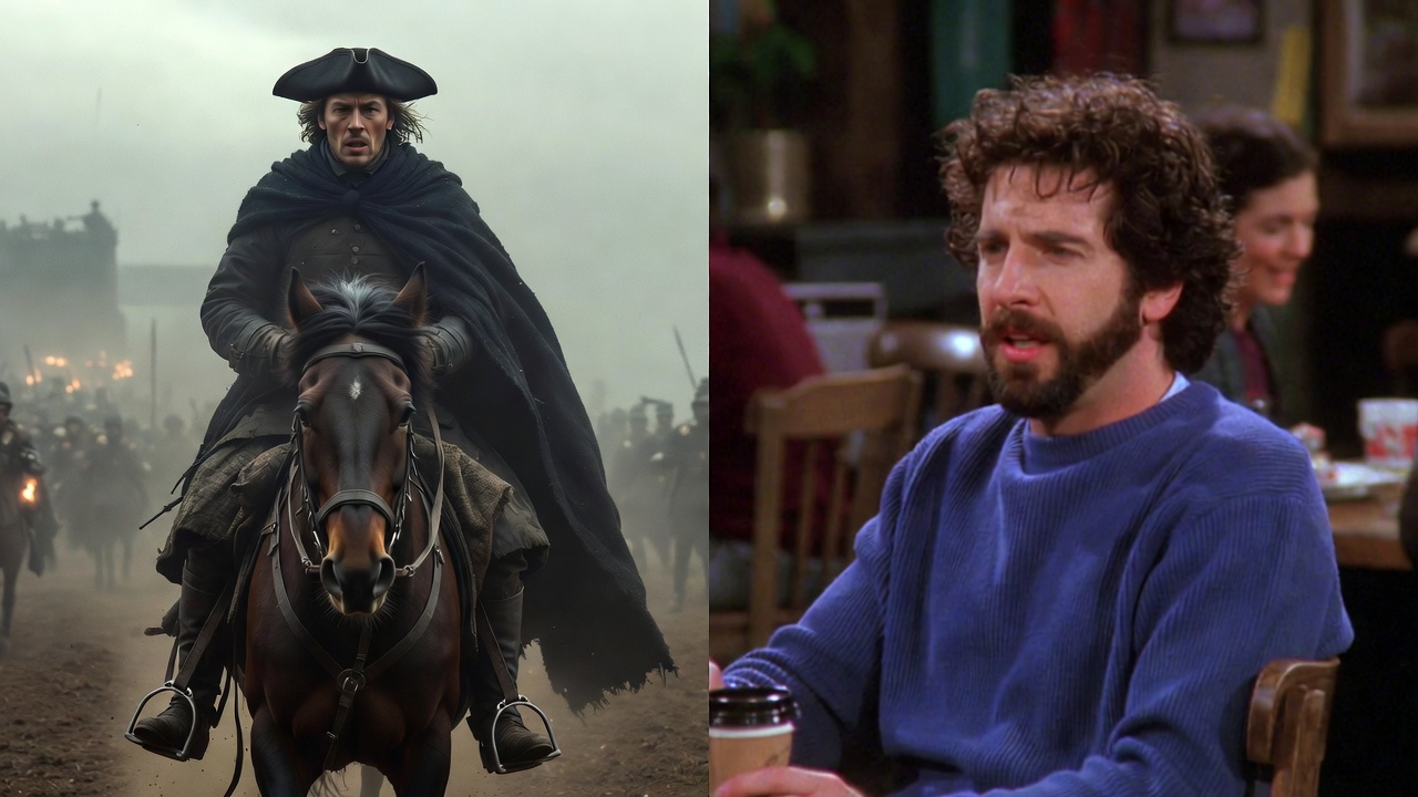 Parallel between Ross in Macbeth messenger and Ross Geller in Friends Central Perk