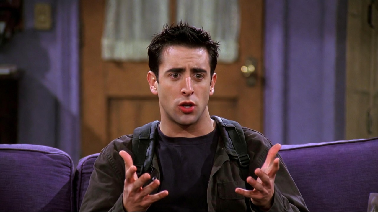 Joey Tribbiani spinning his hilarious European backpacking story pickup in Friends