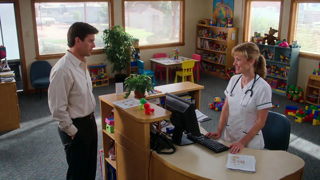 Ross at the pediatrician's reception in the iconic Friends cringe comedy scene